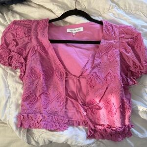 Sofie the Label Women's Floral Embroidered Blouse - Pink